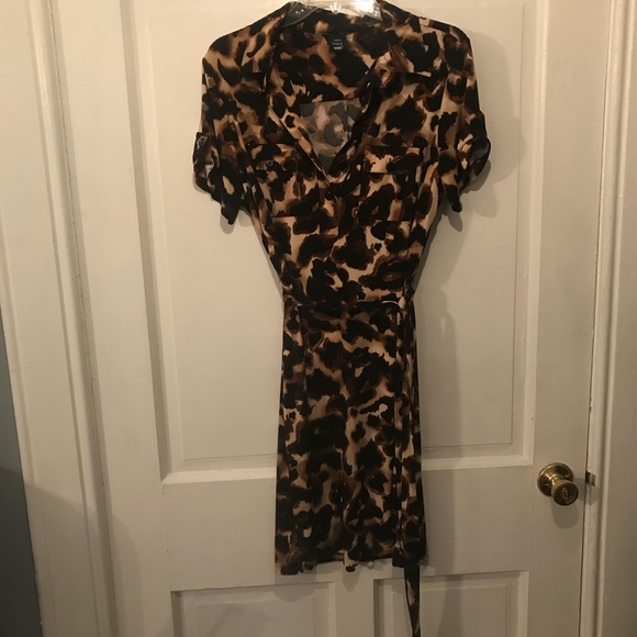 saint tropez leopard print dress